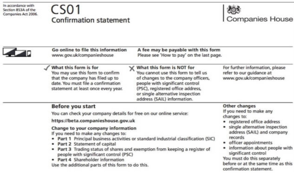 Filing Dormant Accounts & Confirmation Statements UK